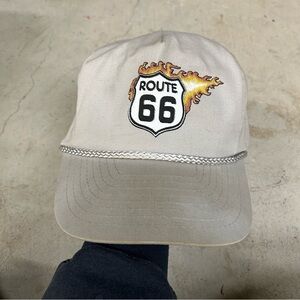 Vintage 1990s Nissin Route 66 Flaming Logo Trucker Cap Men’s One Size Multicolor